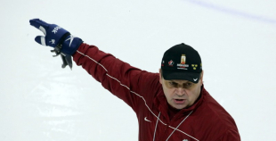 Latvijas izlases pirmais treniņš