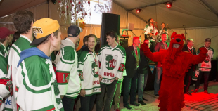 Liepājas hokejisti "Rally Kurzeme" laikā