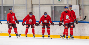 Latvijas izlases pirmais treniņš pirms "Deutschland Cup"