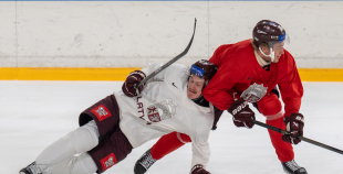 Latvijas izlases pirmais treniņš pirms "Deutschland Cup"