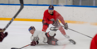 Latvijas izlases pirmais treniņš pirms "Deutschland Cup"