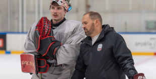 Latvijas izlases pirmais treniņš pirms "Deutschland Cup"