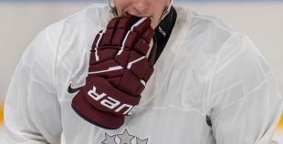 Latvijas izlases pirmais treniņš pirms "Deutschland Cup"