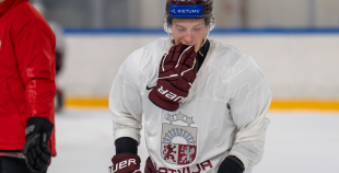 Latvijas izlases pirmais treniņš pirms "Deutschland Cup"