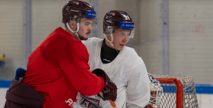 Latvijas izlases pirmais treniņš pirms "Deutschland Cup"