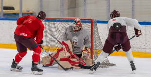 Latvijas izlases pirmais treniņš pirms "Deutschland Cup"