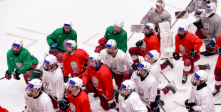 Latvijas U18 izlases treniņš pirms turnīra Slovākijā