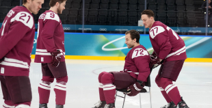 Latvijas hokeja izlase kopbilde un treniņš