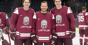 Latvijas hokeja izlase kopbilde un treniņš