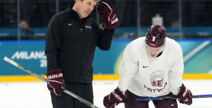 Latvijas hokeja izlase kopbilde un treniņš