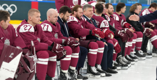 Latvijas hokeja izlase kopbilde un treniņš