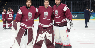 Latvijas hokeja izlase kopbilde un treniņš