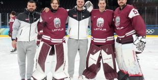 Latvijas hokeja izlase kopbilde un treniņš