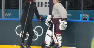 Latvijas hokeja izlase kopbilde un treniņš