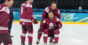 Latvijas hokeja izlase kopbilde un treniņš