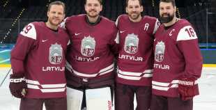 Latvijas hokeja izlase kopbilde un treniņš
