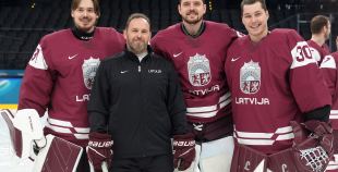 Latvijas hokeja izlase kopbilde un treniņš