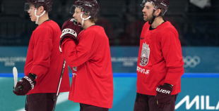 Latvijas hokeja izlase kopbilde un treniņš