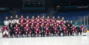 Latvijas hokeja izlase kopbilde un treniņš