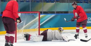 Latvijas hokeja izlase kopbilde un treniņš