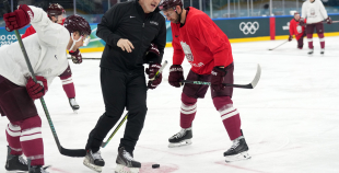 Latvijas hokeja izlase kopbilde un treniņš