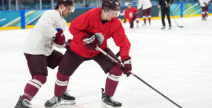 Latvijas hokeja izlase kopbilde un treniņš