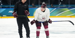 Latvijas hokeja izlase kopbilde un treniņš