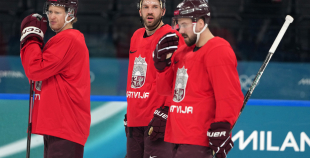 Latvijas hokeja izlase kopbilde un treniņš