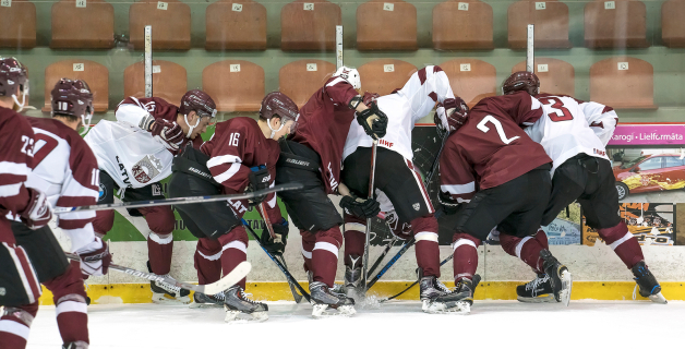 Latvijas hokeja izlases treniņš 24.03.2017.