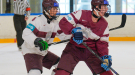 FOTO: Latvijas U-20 hokeja izlase aizvada savstarpēju spēli
