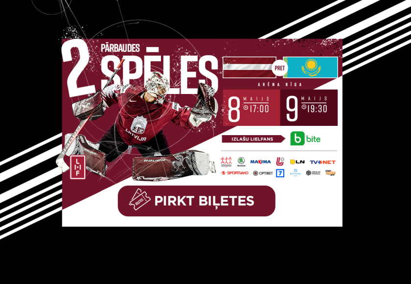 Iegādājies biļetes uz Latvijas hokeja izlases pārbaudes spēlēm "Arēna Rīga"