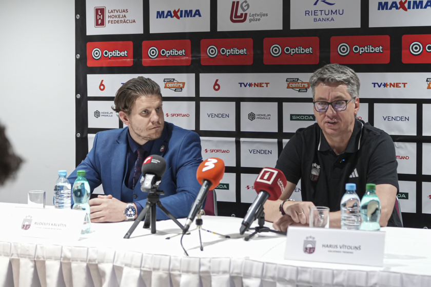 Preses konference ar ĢM un galveno treneri pirms spēlēm ar Norvēģiju