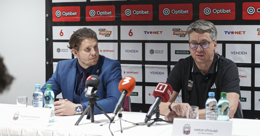Preses konference ar ĢM un galveno treneri pirms spēlēm ar Norvēģiju